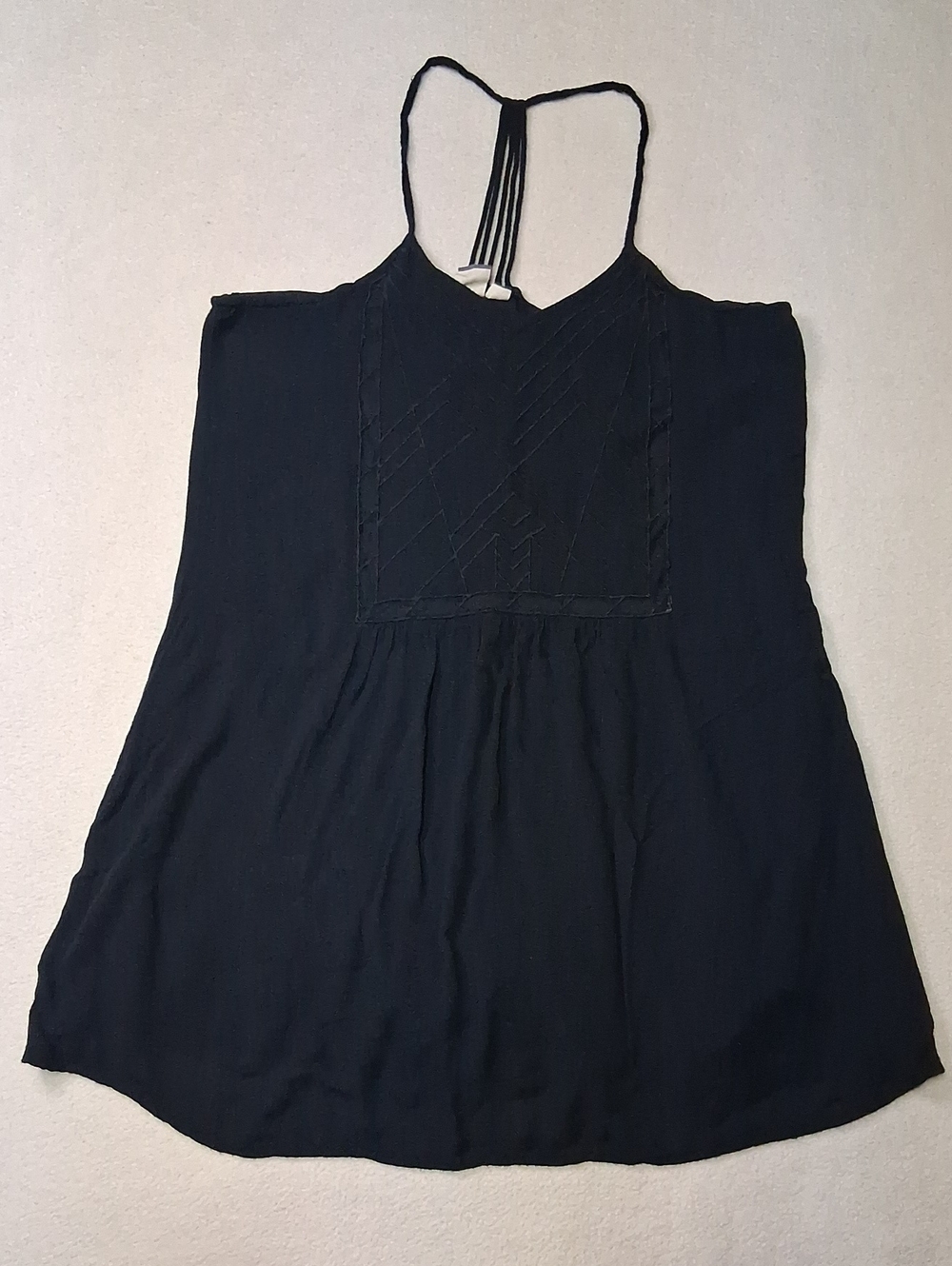 Roxy Black Racerback Halter Camisole with Front Yoke